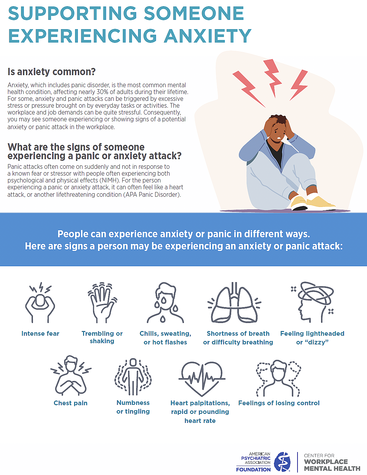 Diagram showing signs for when to seek professional help for anxiety and stress