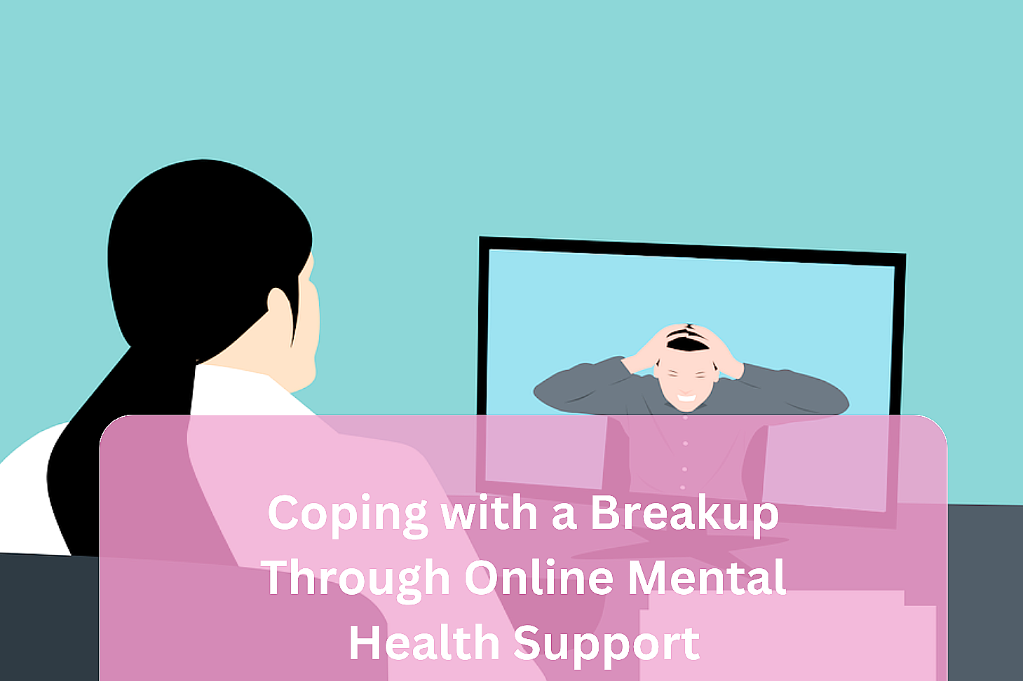 Person engaging in online therapy for emotional numbness after breakup