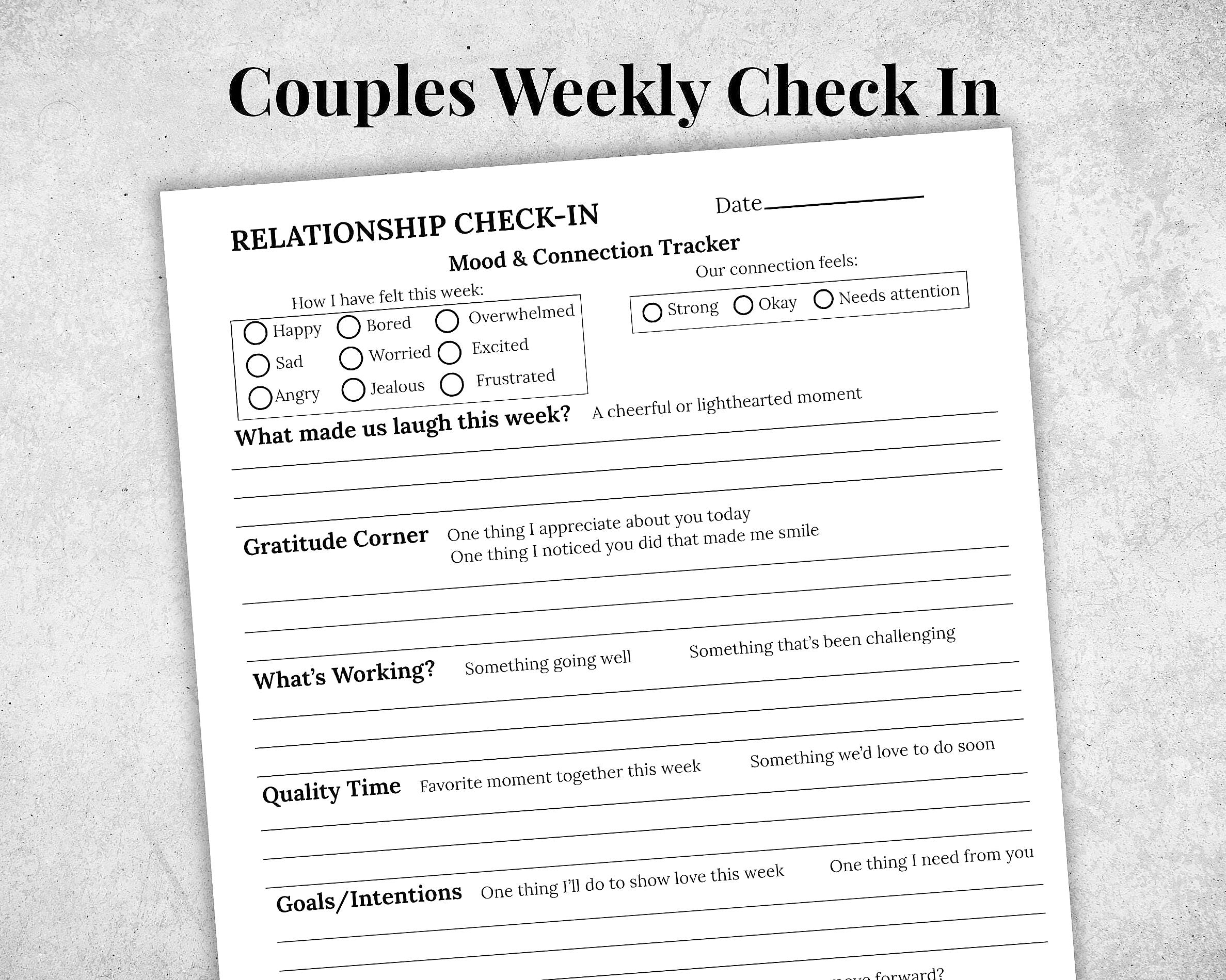 Couple engaging in preventive relationship skills during weekly check-in